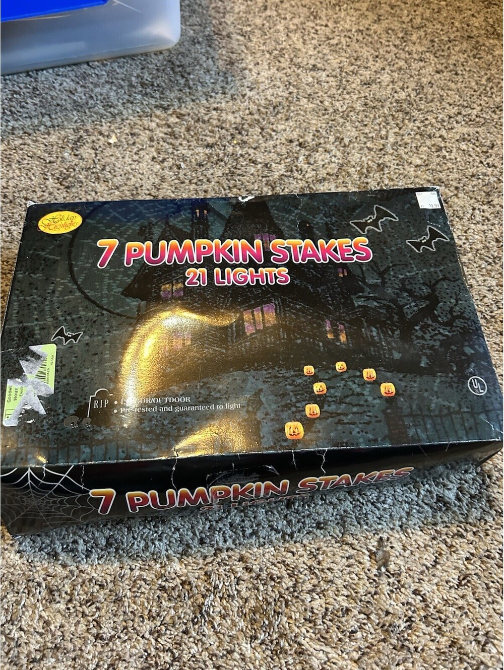 7 Large Pumpkin Halloween Lights Yard Stakes